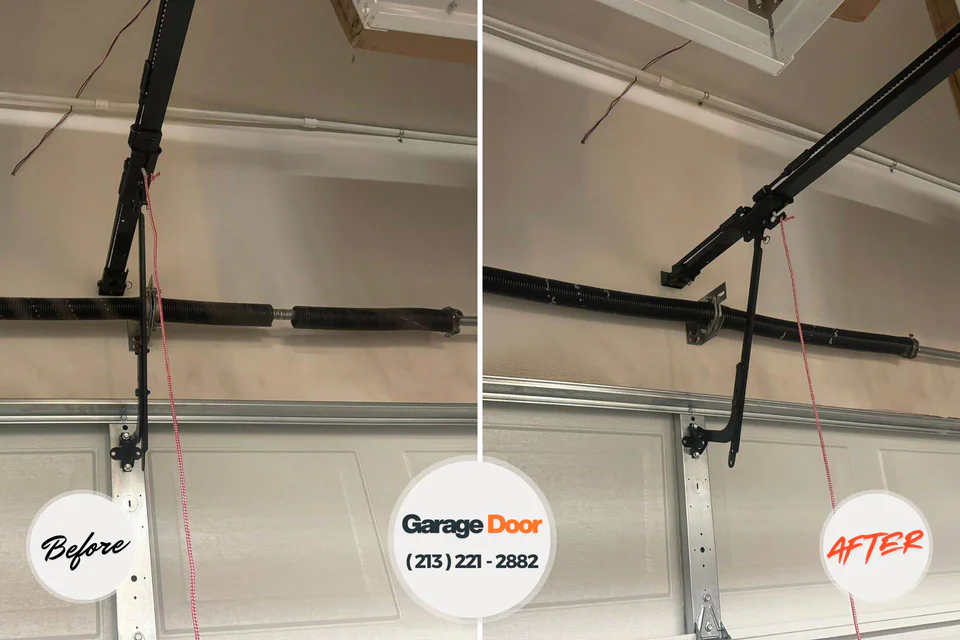 Before and after: garage door repair Tillmans Corner, AL